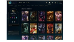 Vendo conta lol 274 skins e 126 champ - League of Legends