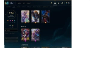 Vendo conta lol 274 skins e 126 champ - League of Legends
