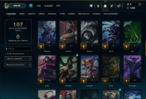 Prata 3 com 70 Champs e 44 Skins ( Mais de 50 Jogos ) - League of Legends LOL