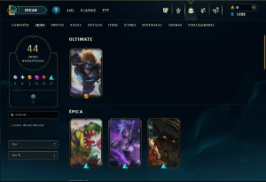 Prata 3 com 70 Champs e 44 Skins ( Mais de 50 Jogos ) - League of Legends LOL