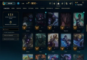 Diamante 1 com 75 Champs e 11 Skins - League of Legends LOL