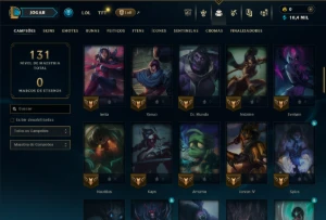 Diamante 1 com 75 Champs e 11 Skins - League of Legends LOL