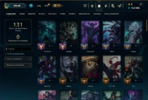 Diamante 1 com 75 Champs e 11 Skins - League of Legends LOL
