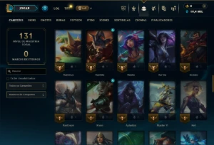Diamante 1 com 75 Champs e 11 Skins - League of Legends LOL