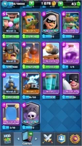 conta de Clash Royale arena 8,com 6 lendária e level 9