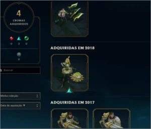 Conta lol 69 champs plat 4 , com skin rara do corki - League of Legends
