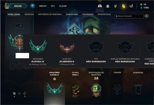 Conta Platina 4 com 28 Champs e 5 Skins + 1 Fragmento - League of Legends LOL