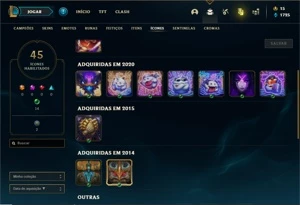 Conta Platina 4 com 28 Champs e 5 Skins + 1 Fragmento - League of Legends LOL