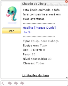 Chapéu de Jiboia Ragnarok LATAM Melhor Preço do Servidor
