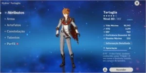 Conta -AR49 -(Venti, Qiqi, Keqling, Tartaglia) - 3 armas 5* - Genshin Impact