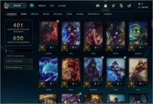 Conta League of Legends Diamante 1 121 skins, 14k E.A. LOL