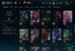 Bronze 1 com 55 Champs e 36 Skins +2 Prestigios - League of Legends LOL