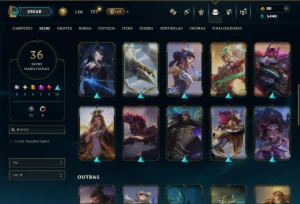 Bronze 1 com 55 Champs e 36 Skins +2 Prestigios - League of Legends LOL
