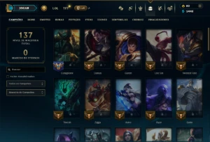 Bronze 1 com 55 Champs e 36 Skins +2 Prestigios - League of Legends LOL
