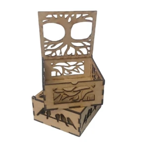 Kit caixa mdf com tampa articulada arvore da vida 9,5x9,5cm - Artesanato e Personalizados