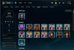 Conta ouro 1 com 50 Champs e 13 Skins + 2 Fragmentos - League of Legends LOL