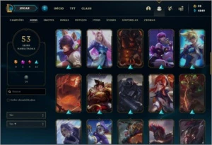 Conta ouro 4 com 53 skins e 82 champs - League of Legends LOL