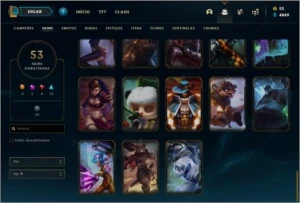 Conta ouro 4 com 53 skins e 82 champs - League of Legends LOL