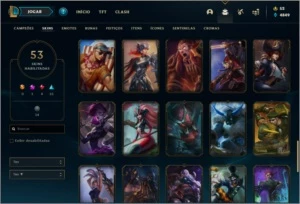 Conta ouro 4 com 53 skins e 82 champs - League of Legends LOL