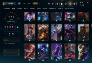 Unranked com 155 Champs e 177 Skins ( ADC / JG ) - League of Legends LOL