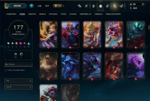 Unranked com 155 Champs e 177 Skins ( ADC / JG ) - League of Legends LOL