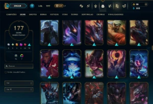 Unranked com 155 Champs e 177 Skins ( ADC / JG ) - League of Legends LOL
