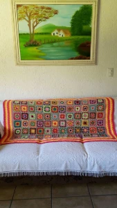 Manta Multicolorida em Crochê - Artesanato e Personalizados