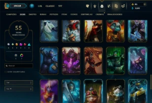 Bronze 3 com 55 Champs e 55 Skins ( Mais de 40 Jogos ) - League of Legends LOL