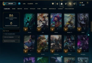 Bronze 3 com 55 Champs e 55 Skins ( Mais de 40 Jogos ) - League of Legends LOL