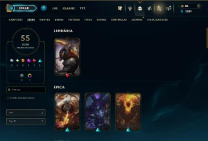 Bronze 3 com 55 Champs e 55 Skins ( Mais de 40 Jogos ) - League of Legends LOL