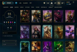 Bronze 3 com 55 Champs e 55 Skins ( Mais de 40 Jogos ) - League of Legends LOL