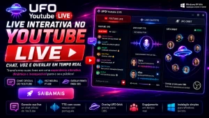 🔥 UFO Youtube LIVE | TTS + Chat Interativo + Overlay OBS - Redes Sociais