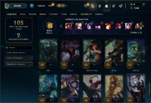 Bronze 3 com 60 Champs e 12 Skins ( ADC  / MID ) - League of Legends LOL