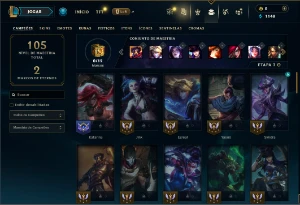 Bronze 3 com 60 Champs e 12 Skins ( ADC  / MID ) - League of Legends LOL