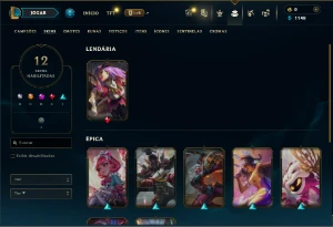 Bronze 3 com 60 Champs e 12 Skins ( ADC  / MID ) - League of Legends LOL