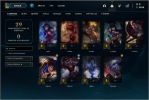 Conta unranked lv 22 com 9 champs, 4 skins e 6 fragmentos - League of Legends LOL