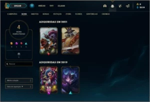 Conta unranked lv 22 com 9 champs, 4 skins e 6 fragmentos - League of Legends LOL