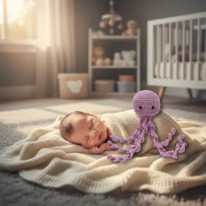 Polvo Newborn Lilás Amigurumi - Artesanato e Personalizados
