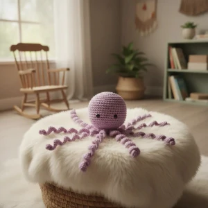 Polvo Newborn Lilás Amigurumi - Artesanato e Personalizados