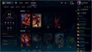 CONTA LEAGUE OF LEGENDS 107 CAMPEÕES E 45 SKINS LOL
