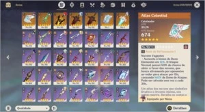 AR58: 12 Personagens 5 Estrelas+7 Armas 5 Estrelas+15k Primo - Genshin Impact