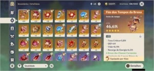 CONTA COM KLEE + MONA + ALBEDO e ARMAS 5 ESTRELAS AR 42 - Genshin Impact