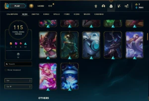 Unranked com 52 Champs e 115 Skins (Criada em 2012) + Icones - League of Legends LOL