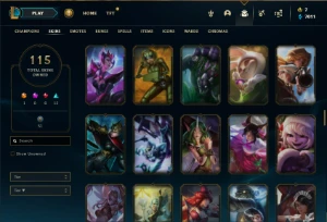 Unranked com 52 Champs e 115 Skins (Criada em 2012) + Icones - League of Legends LOL