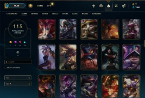 Unranked com 52 Champs e 115 Skins (Criada em 2012) + Icones - League of Legends LOL