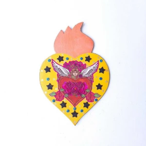 Enfeite de Parede Divino Amarelo - Artesanato e Personalizados