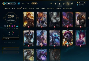 Platina 3 com TODOS os Champs e 259 Skins +2 Prestigios - League of Legends LOL