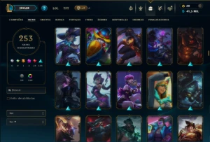 Unranked com TODOS os Champs e 253 Skins ( JG / MID ) - League of Legends LOL