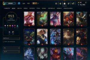 Unranked com TODOS os Champs e 253 Skins ( JG / MID ) - League of Legends LOL