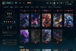 Unranked com TODOS os Champs e 253 Skins ( JG / MID ) - League of Legends LOL